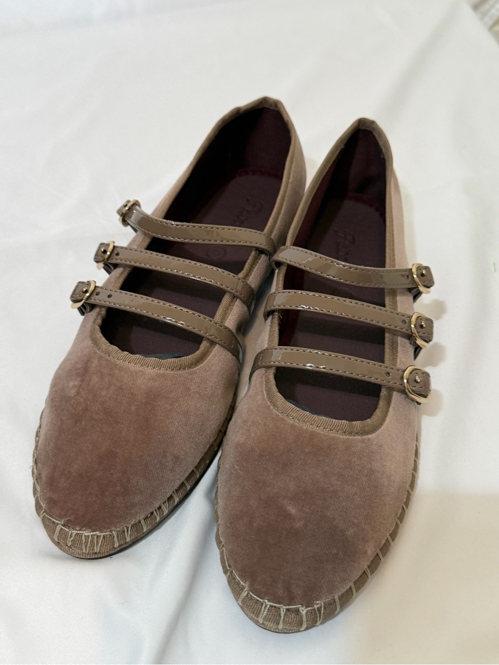 Flabelus Mina Triple Strap Velvet Mary Jane Flats Brown EU 41 NIB Handmade Spain - Picture 13 of 17